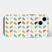 カラフルな鳥の抽象的なレトロ柄 iPhoneケース (裏面横)