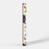 カラフルな鳥の抽象的なレトロ柄 iPhoneケース (右側面)