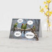 カラフルな鳥の挨拶状 カード (黄色い花)