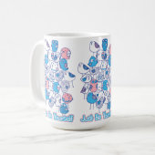 カラフルな鳥の積み重ね:ありのままの自分でいよう コーヒーマグカップ (正面左)