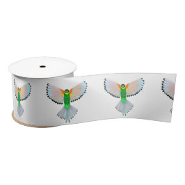 カラフルな鳥の飛行- サテンリボン