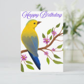 カラフルな鳥を使用した永続的な誕生日カード (スタンド正面)