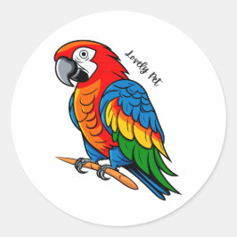 カラフルな鳥オウム ラウンドシール