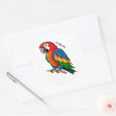 カラフルな鳥オウム ラウンドシール (封筒)
