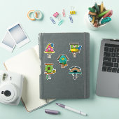 カラフルな鳥小屋のイラスト シール (iPadカバー)