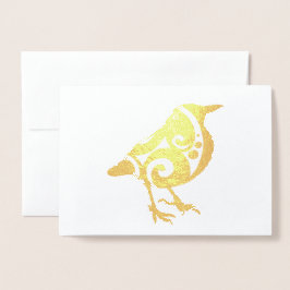 カラフルな鳥  オールオケージョン カスタムテキスト リアル 箔カード