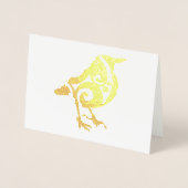 カラフルな鳥 オールオケージョン カスタムテキスト リアル 箔カード (正面)