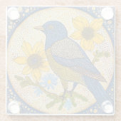 カラフルな鳥 ガラスコースター (裏面)
