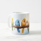 カラフルな鳥 コーヒーマグカップ (正面左)