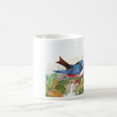 カラフルな鳥、バラ及び水口 コーヒーマグカップ (中央)