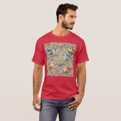 カラフルな鳥 色とりどりの花 青い鳥 ヴィンテージ Tシャツ (正面フル)