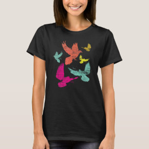 カラフルな鳩 アニマル 鳩ブリーダー 鳥 ピジョン Tシャツ