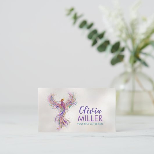 カラフルな鳳凰の鳥  名刺 (スタンド正面)