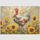 カラフルな鶏ひまわり油絵の切り離し 薄葉紙 (正面)