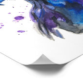カラフルな鷲の水彩画アート ポスター (角)
