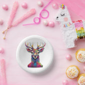 カラフルな鹿のデザイン紙皿 ペーパーボウル (パーティー)