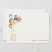 カラフルな黄色の赤と緑の風船 子供の誕生日 ノートカード (正面)