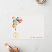 カラフルな黄色 赤 緑の風船 子供の誕生日 ノートカード (正面/裏面インサイチュ)