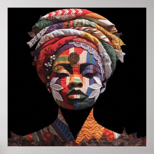 カラフルな黒人女性のポスター ポスター (正面)