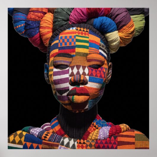 カラフルな黒人女性のポスター ポスター (正面)