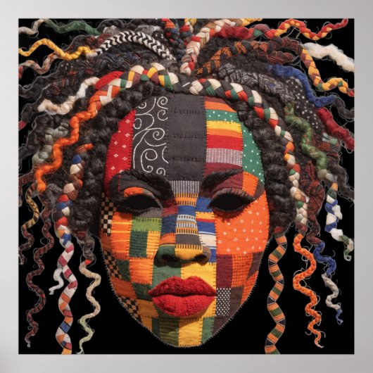 カラフルな黒人女性のポスター ポスター (正面)