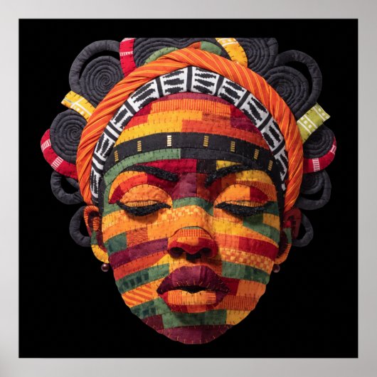 カラフルな黒人女性のポスター ポスター (正面)