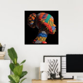 カラフルな黒人女性のポスター ポスター (ホームオフィス)