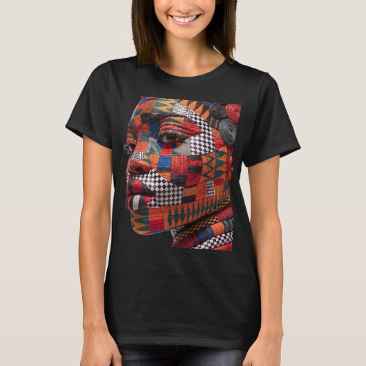 カラフルな黒人女性を祝うTシャツ Tシャツ (正面)