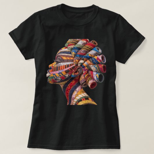 カラフルな黒人女性を祝うTシャツ Tシャツ (デザイン正面)
