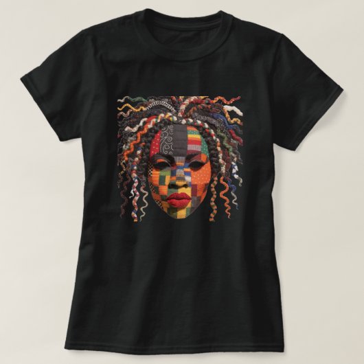 カラフルな黒人女性を祝うTシャツ Tシャツ (デザイン正面)