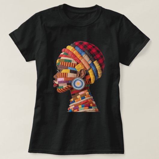カラフルな黒人女性を祝うTシャツ Tシャツ (デザイン正面)