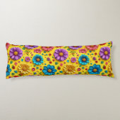 カラフルな３Ｄの花 ボディピロー (裏面)