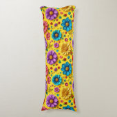 カラフルな３Ｄの花 ボディピロー (正面縦)