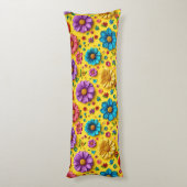 カラフルな３Ｄの花 ボディピロー (裏面 (縦))