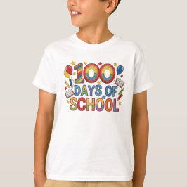 カラフルな100日目の登校 Tシャツ