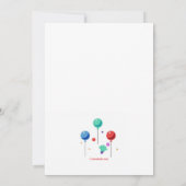 カラフルな18歳の誕生日パーティー 招待状 (裏面)