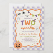 カラフルな2体の怖いハロウィンの幽霊の2歳の誕生日 招待状 (正面)