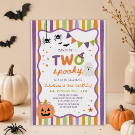 カラフルな2体の怖いハロウィンガーゴイル 2歳の誕生日 招待状