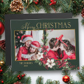 カラフルな2枚の写真 メリークリスマス ポインセチア