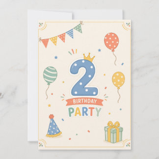 カラフルな2歳の誕生日パーティーのお祝い
