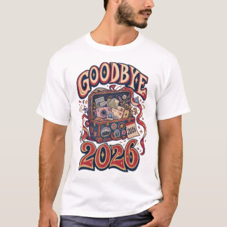 カラフルな2026年さようならレトロヴィンテージTシャツ Tシャツ