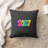 カラフルな2027数字  クッション (ブランケット)