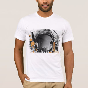 カラフルな3DデジタルアートTシャツ Iによるぴったりフィット Tシャツ