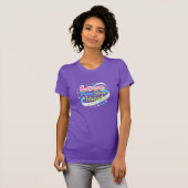 カラフルな3D ハートから愛をポップ Tシャツ (正面フル)