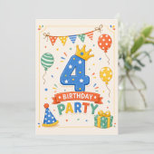 カラフルな4歳の誕生日パーティーの楽しみ (スタンド正面)