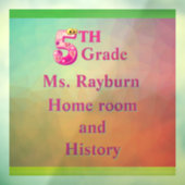 カラフルな5年生の教室　６×６ ウィンドウサイン (シート3)