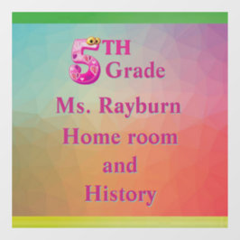 カラフルな5年生の教室　６×６ ウィンドウサイン