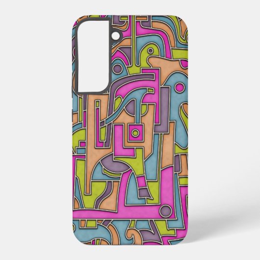 カラフルな60年代モダン幾何学抽象 SAMSUNG GALAXYケース (裏面)