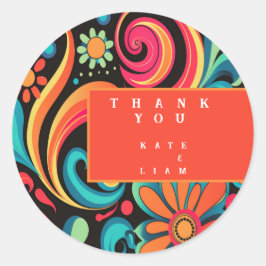 カラフルな70年代 ラウンドシール