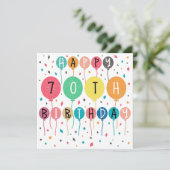 カラフルな70歳の誕生日風船 セーブザデート (スタンド正面)